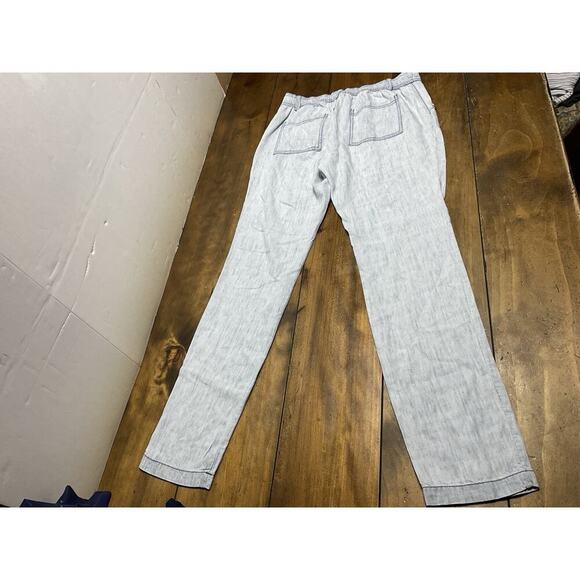 Michael Stars Pants Womens Small Blue Straight Linen Blend - Picture 2 of 9
